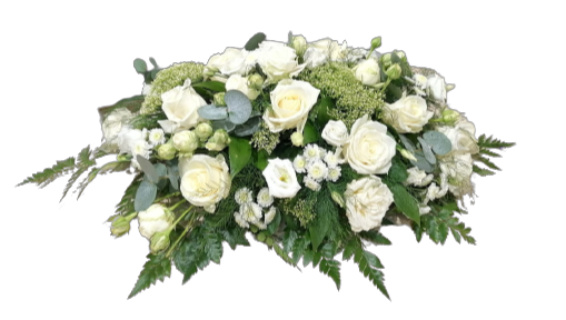Композиция на гроб «Элит» с белыми розами 50 см