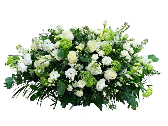 Композиция на гроб «Элит» с белыми розами 100 см