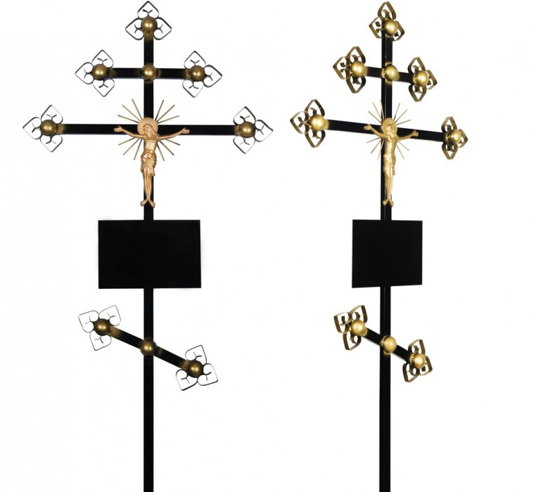 Крест на могилу металлический «Золото»