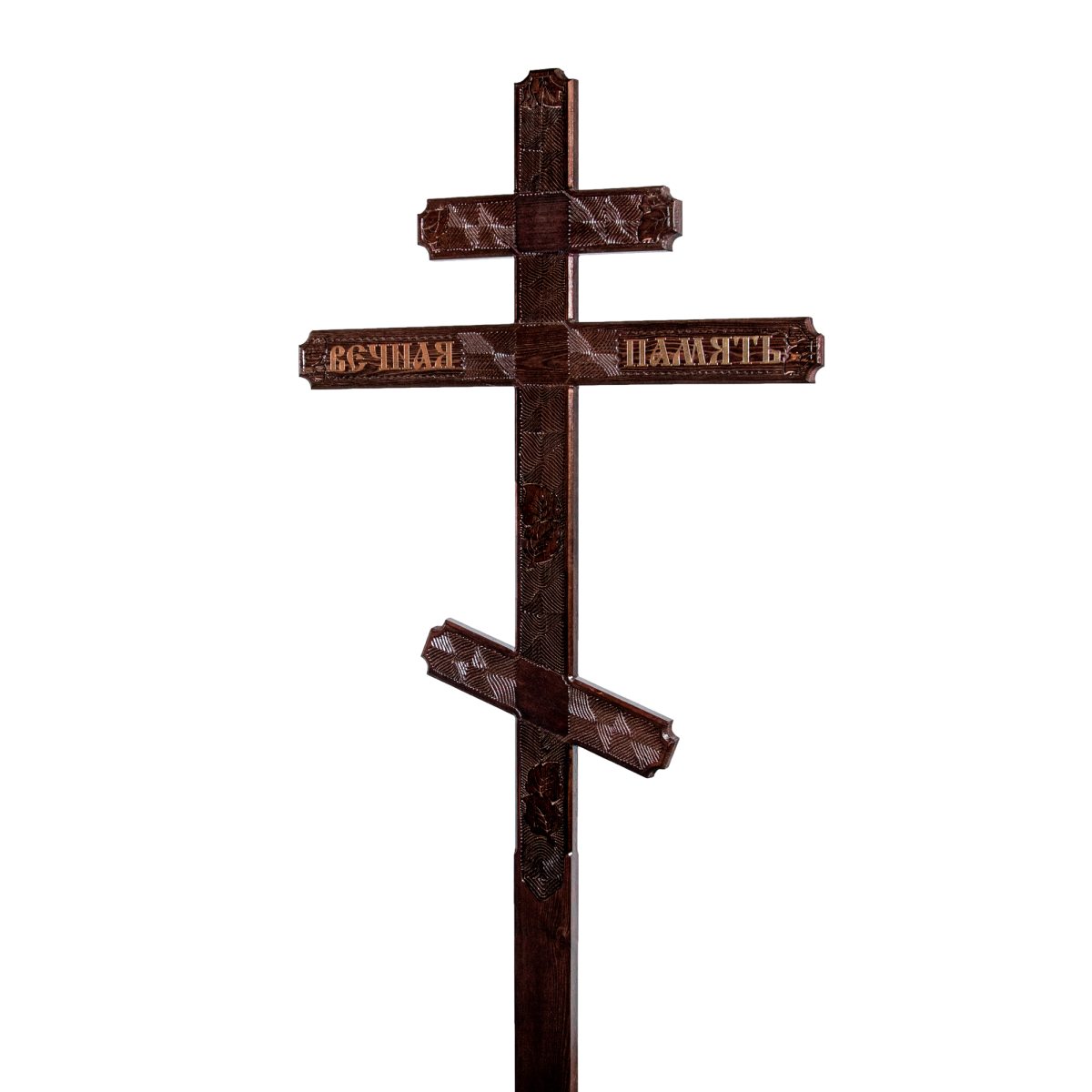 Крест на могилу сосновый малый прямой Лист Березы Вечная память